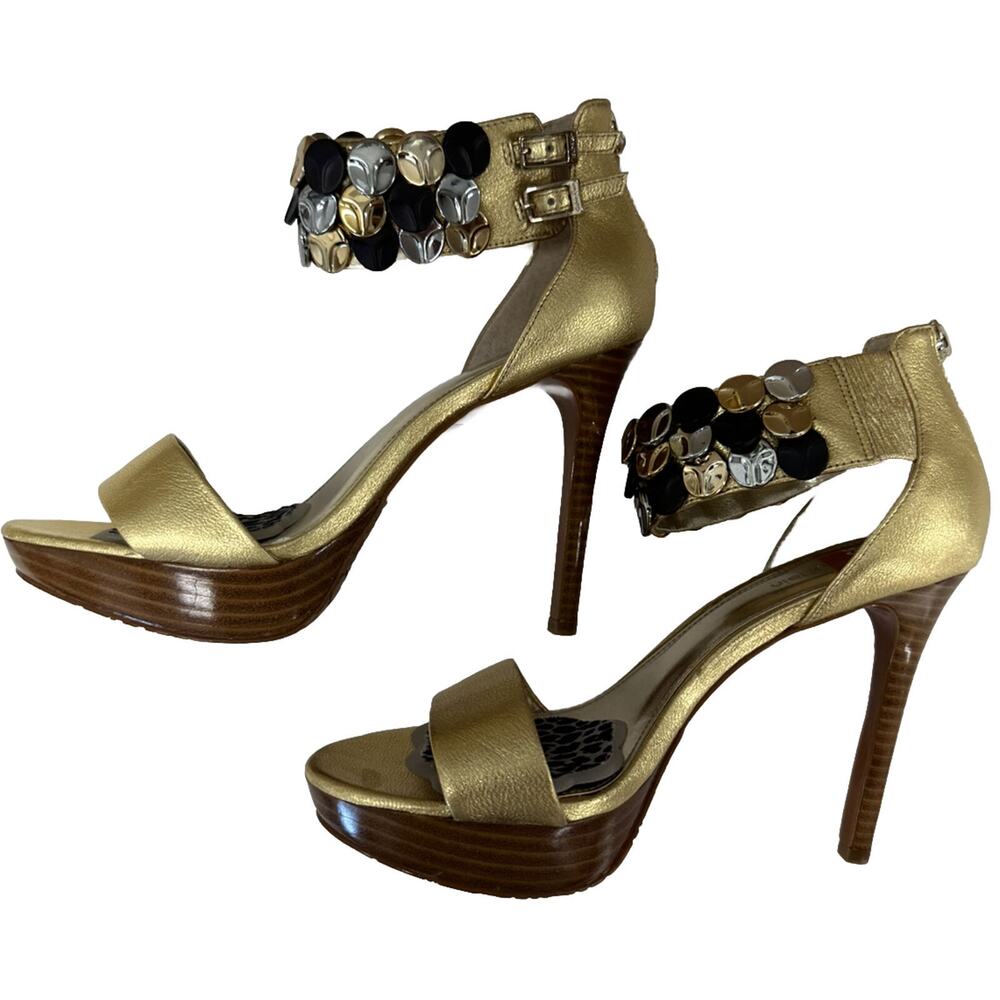 Calvin‎ Klein Good Jeweled Heels Womens Size 6 and Half Zip Close - Picture 6 of 10